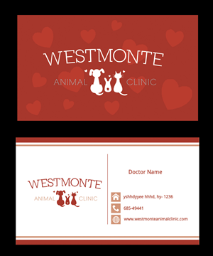Design de Carte de Visite par Satyajit Sil Creations pour Westmonte Animal Clinic | Design : #3416740