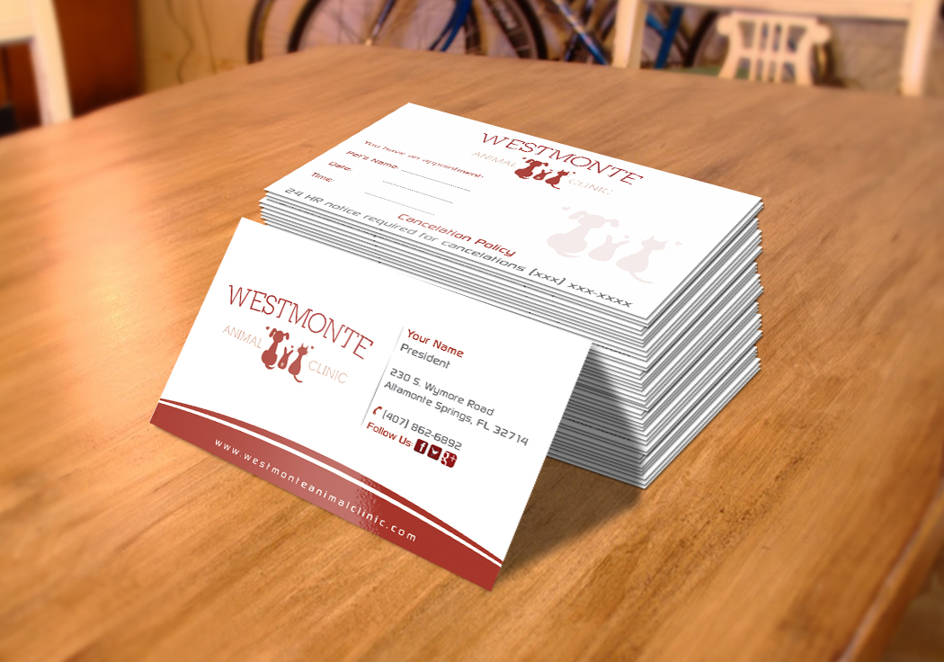 Design de Carte de Visite par InfiniteDesign pour Westmonte Animal Clinic | Design : #3421167