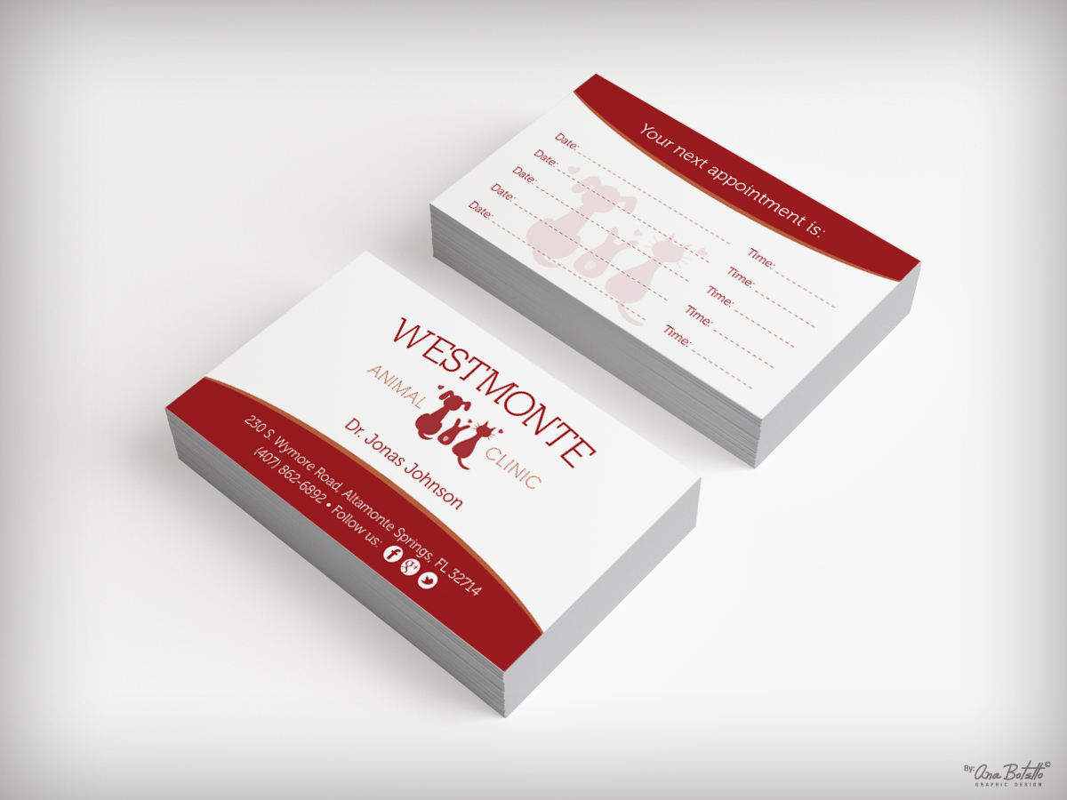 Design de Carte de Visite par ABGraphicDesign pour Westmonte Animal Clinic | Design #3426262