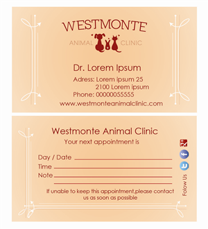 Design de Carte de Visite par bravel design pour Westmonte Animal Clinic | Design #3411325