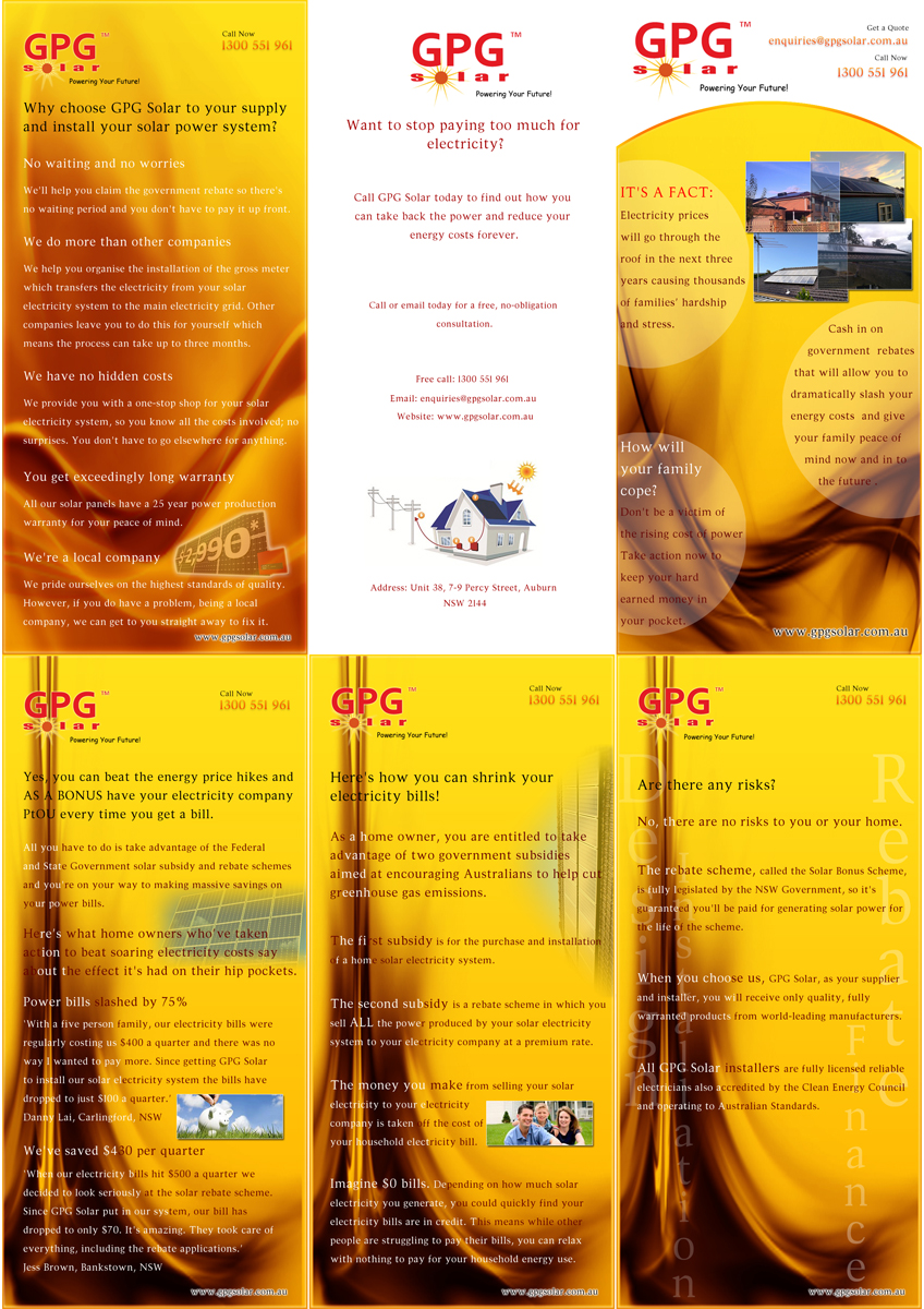Flyer Design by Muhammad Jafar Syed for GPG Solar | Design #83302