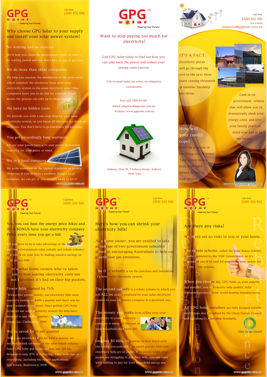 Flyer Design by Muhammad Jafar Syed for GPG Solar | Design #83920