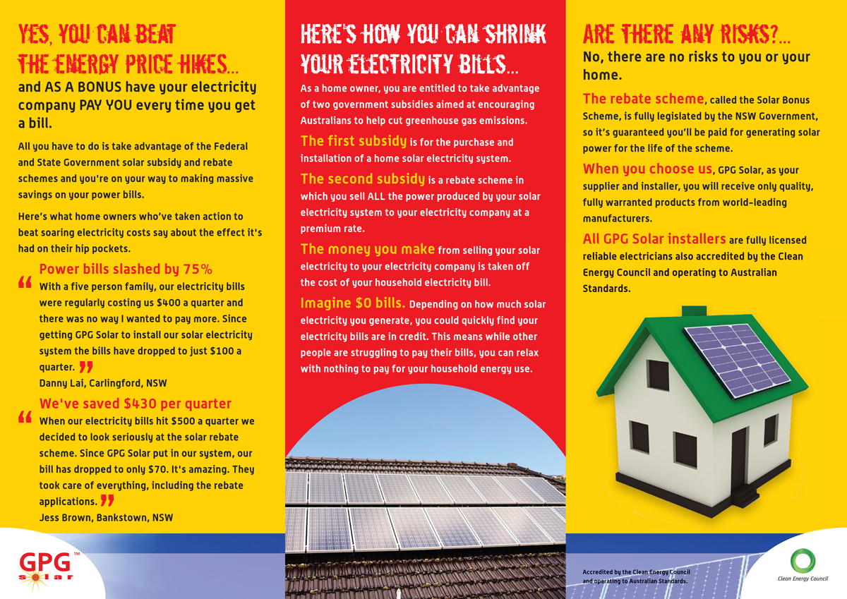 Flyer Design by Tony Walker Graphics Limited for GPG Solar | Design #84331