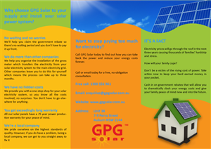 Design de Flyer par Nadia Du plessis pour GPG Solar | Design #84540