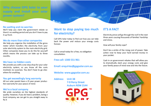 Diseño de Flyer por Nadia Du plessis para GPG Solar | Diseño: #84543