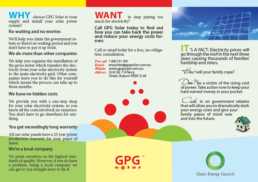 Diseño de Flyer por katzeline para GPG Solar | Diseño #82801