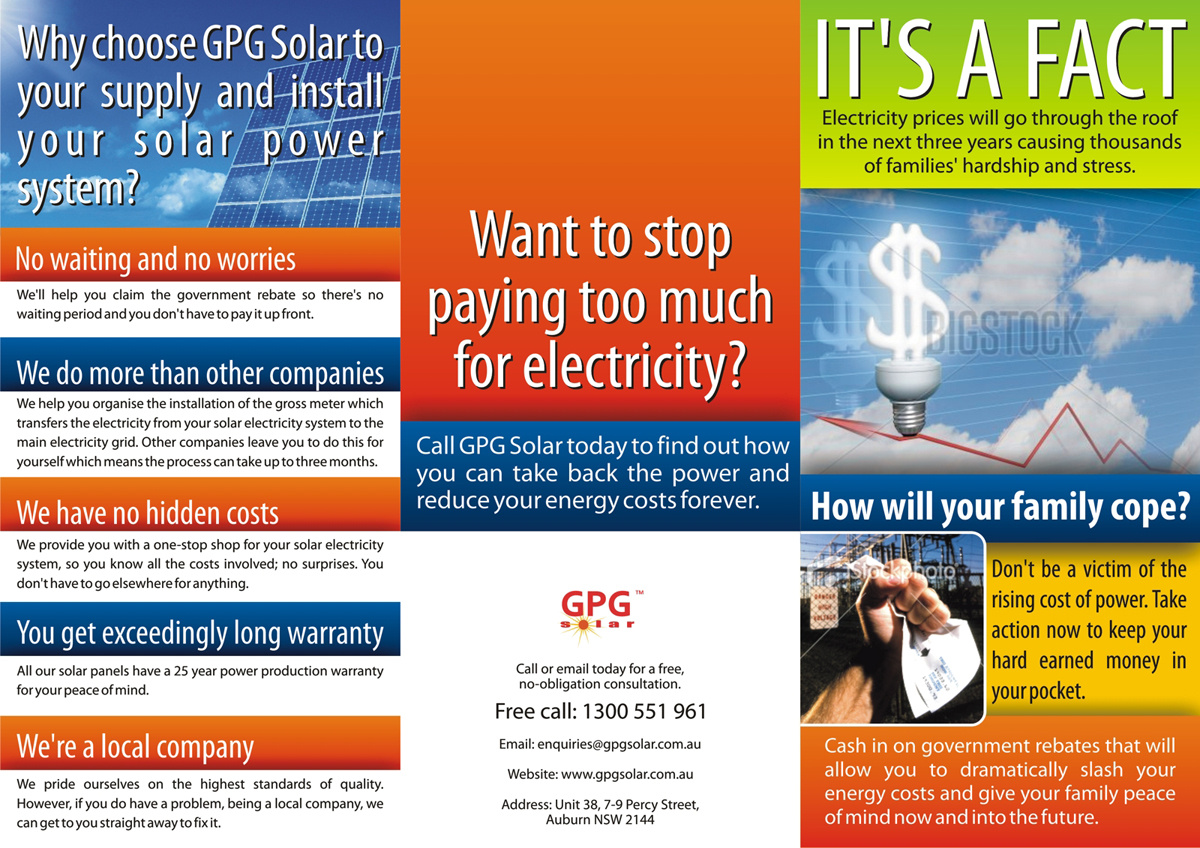 Flyer-Design von Richy Moya für GPG Solar | Design #84936