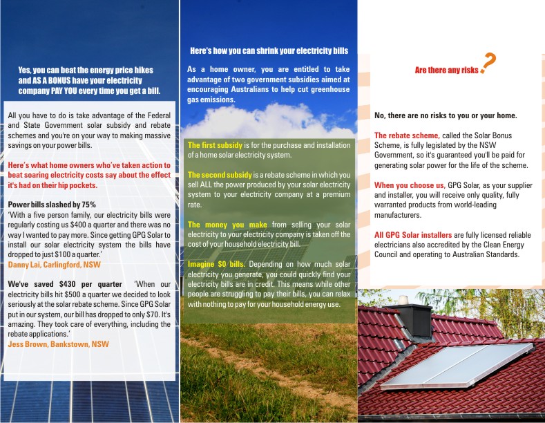 Diseño de Flyer por achanta advertising para GPG Solar | Diseño #81648