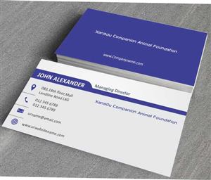 Business Card Design by AwsomeD for Xanadu Companion Animal Foundation | Design: #3371390