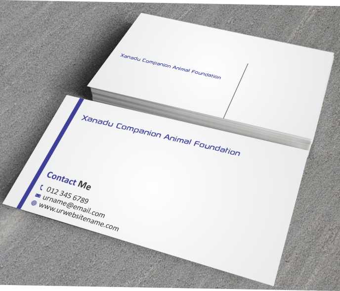 Business Card Design by AwsomeD for Xanadu Companion Animal Foundation | Design #3371402