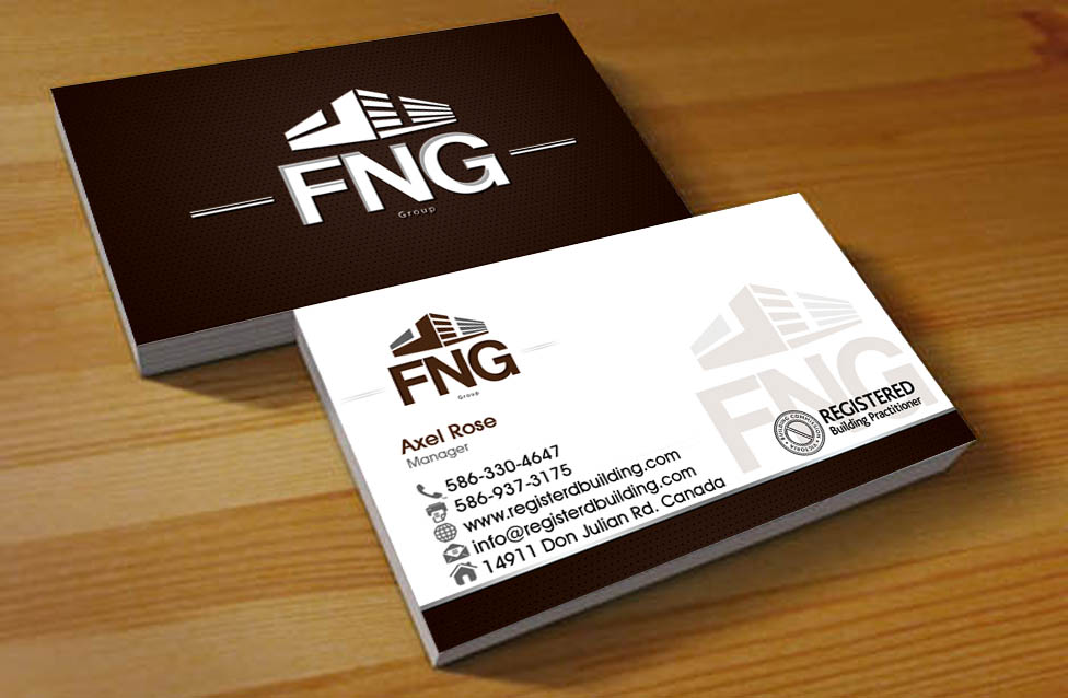 Business Card Design by Hardcore Design for FNG GROUP P/L | Design #3405661