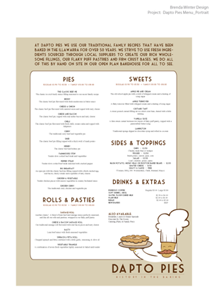 Design de Menu par Brenda Winter Design pour ce projet | Design #838013