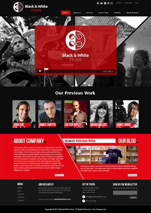 Wordpress Design by webxvision for Black & White Films | Design: #3404227