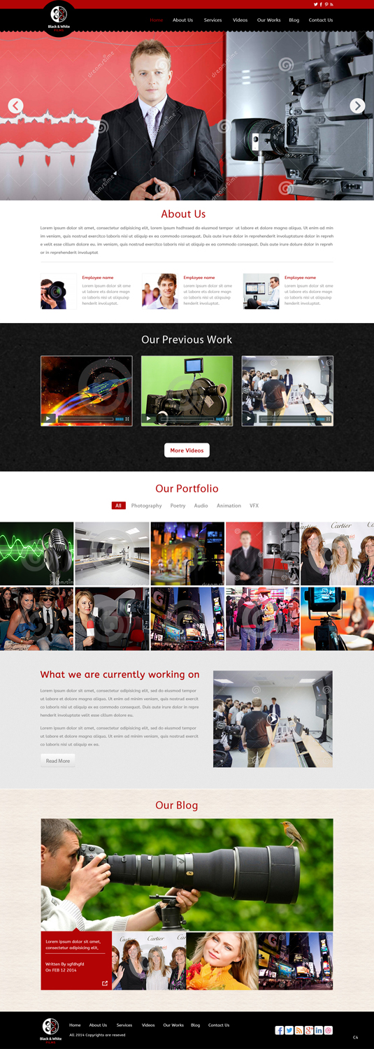 Wordpress Design by pb for Black & White Films | Design #3382763