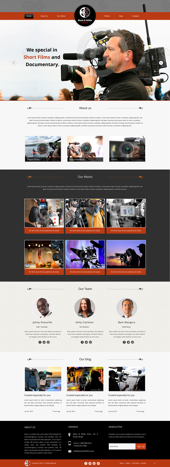 Wordpress Design by pb for Black & White Films | Design #3382765