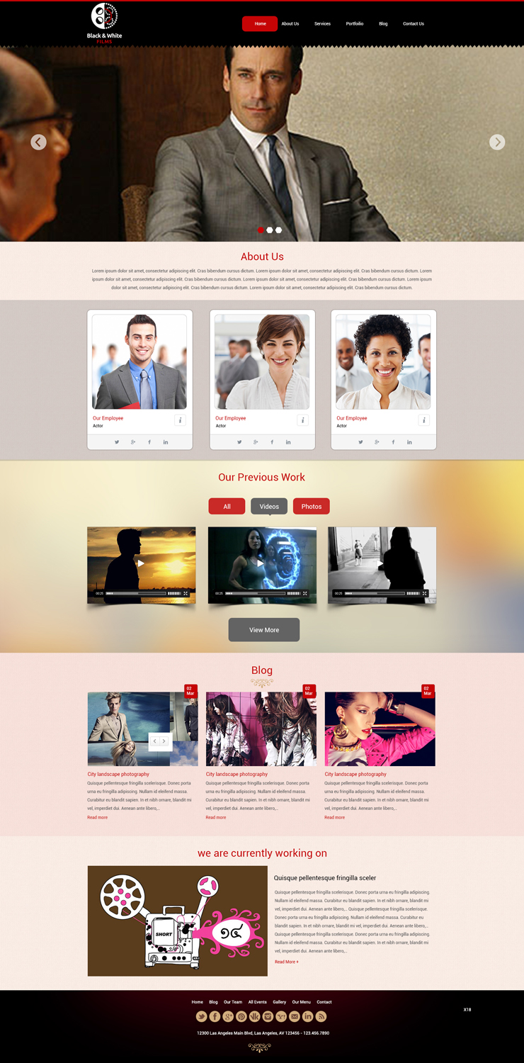 Wordpress Design by pb for Black & White Films | Design #3382774