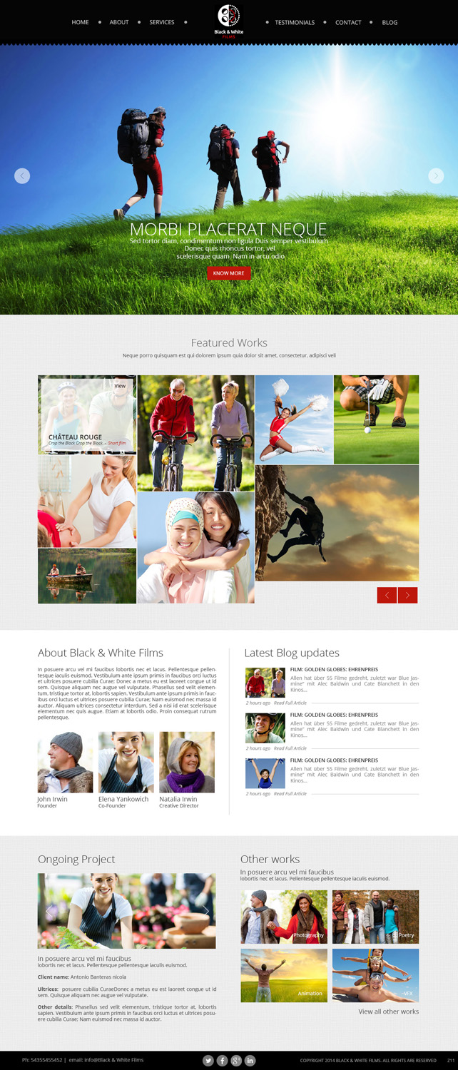 Wordpress Design by pb for Black & White Films | Design #3382782