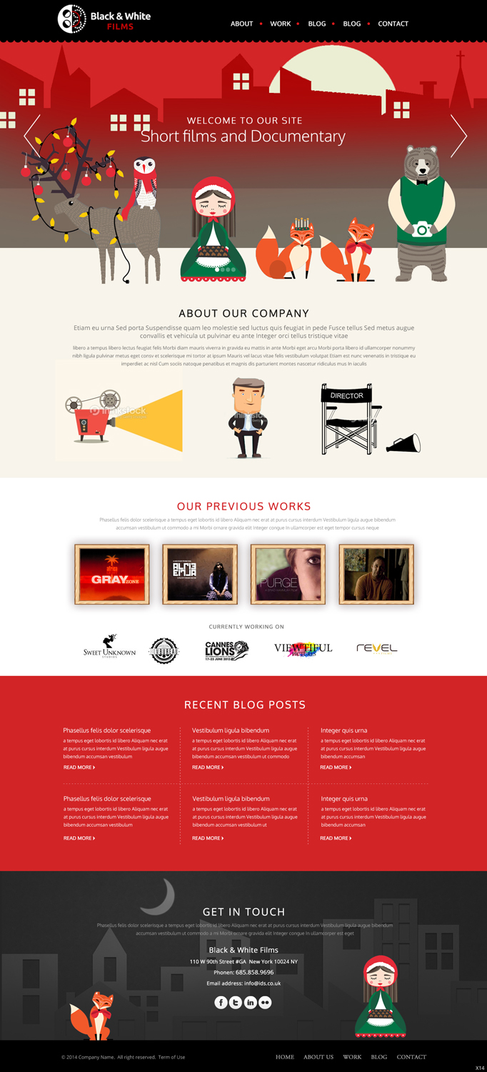 Wordpress Design by pb for Black & White Films | Design #3382787
