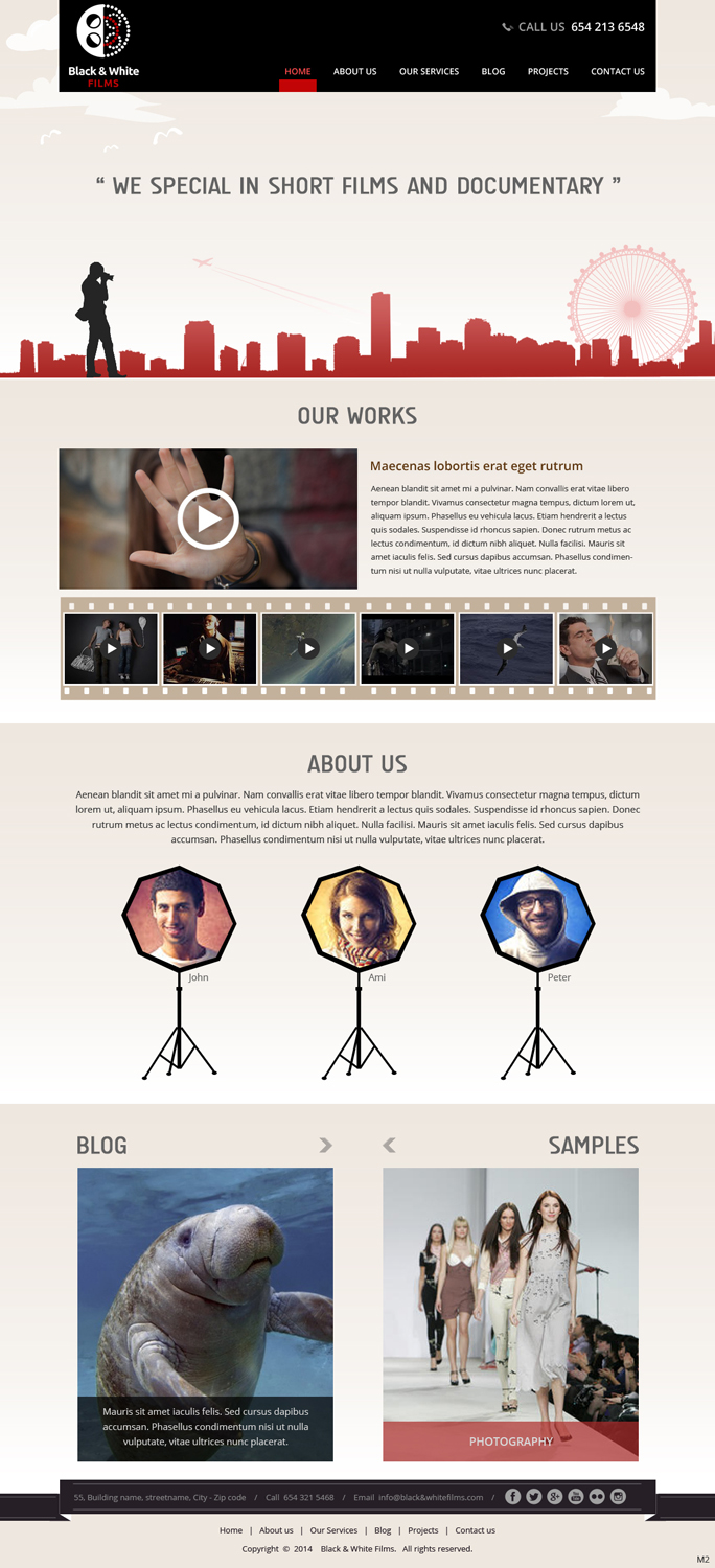 Wordpress Design by pb for Black & White Films | Design #3382793