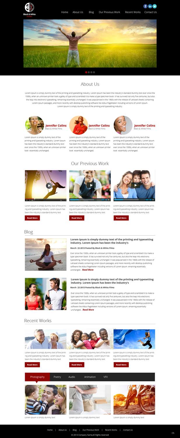 Wordpress Design by pb for Black & White Films | Design #3387291