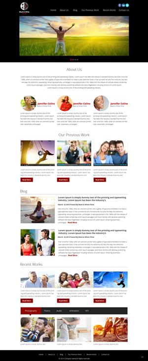 Wordpress Design by pb for Black & White Films | Design: #3387291