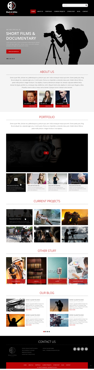Wordpress Design by pb for Black & White Films | Design #3387296