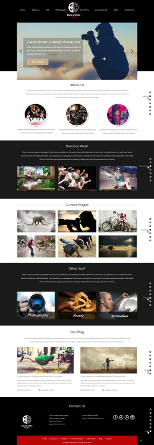 Wordpress Design by pb for Black & White Films | Design: #3465322