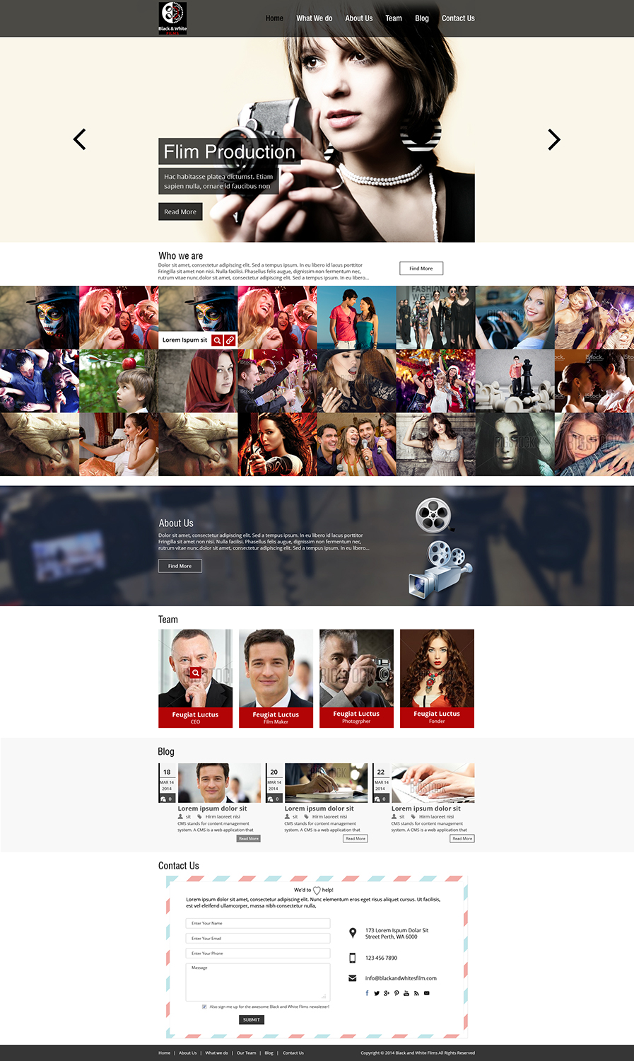 Design Wordpress par Creative Usha pour Black & White Films | Design #3380195
