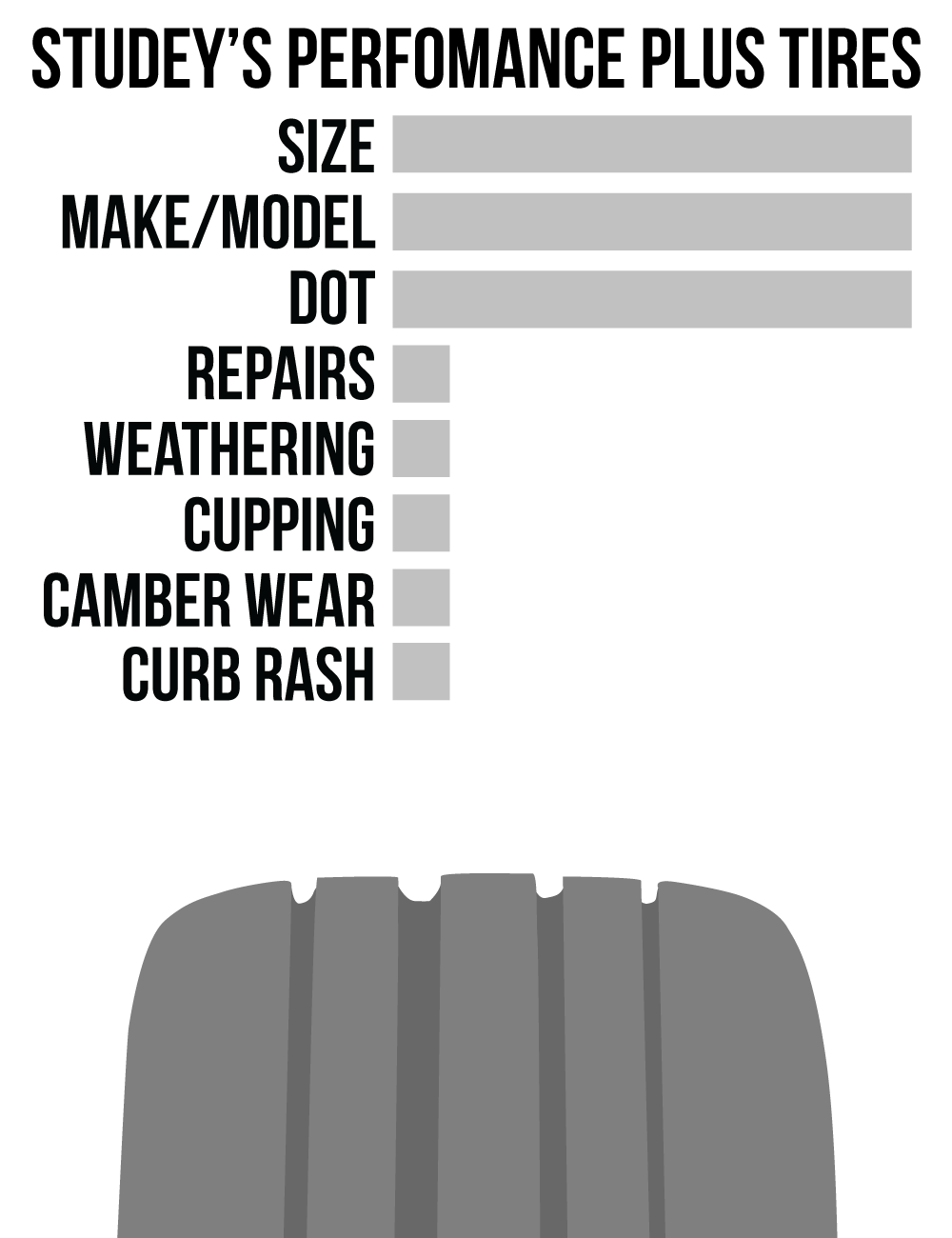 Postcard Design by Josh Ward for Studey's Performance Plus Tires | Design #3389016