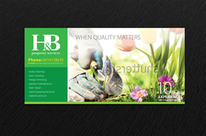 DL SIZED ONE SIDED BROCHURE FOR CLEANING AND GARDENING SERVICE | Brochure Design by Svetlin Angelov