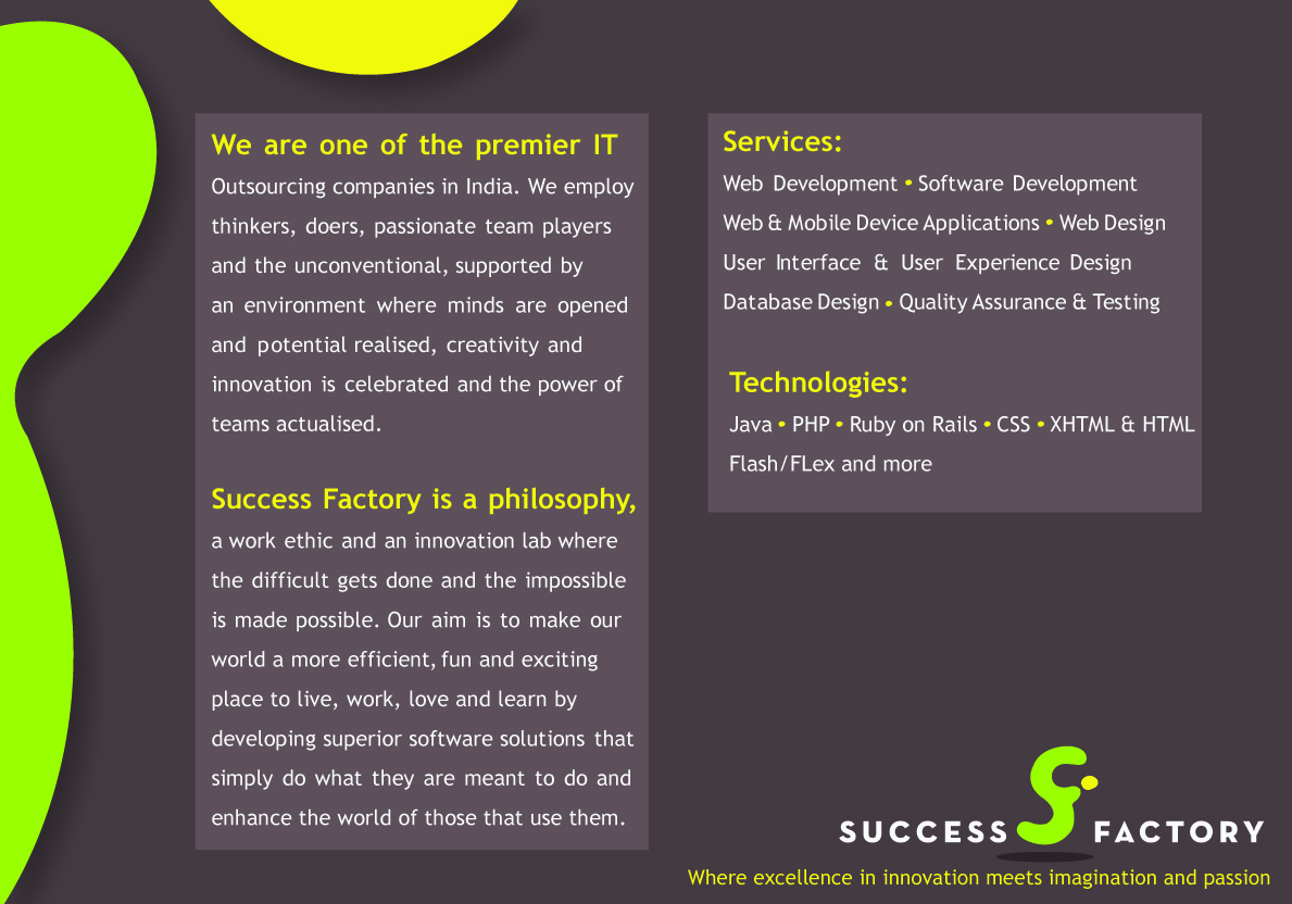 Brochure Design by DibbDesign for Success Factory | Design #81839