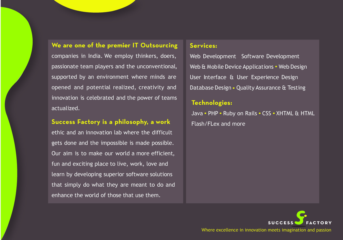 Brochure Design by DibbDesign for Success Factory | Design #82099