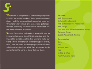 Brochure Design by DibbDesign for Success Factory | Design: #82694