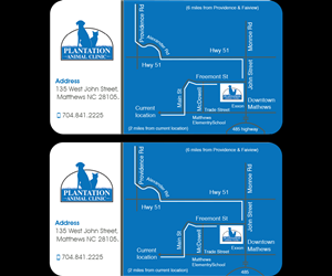 Plantation Animal Clinic Relocation Business Card | Diseño de Tarjeta de Presentación por Aaaron