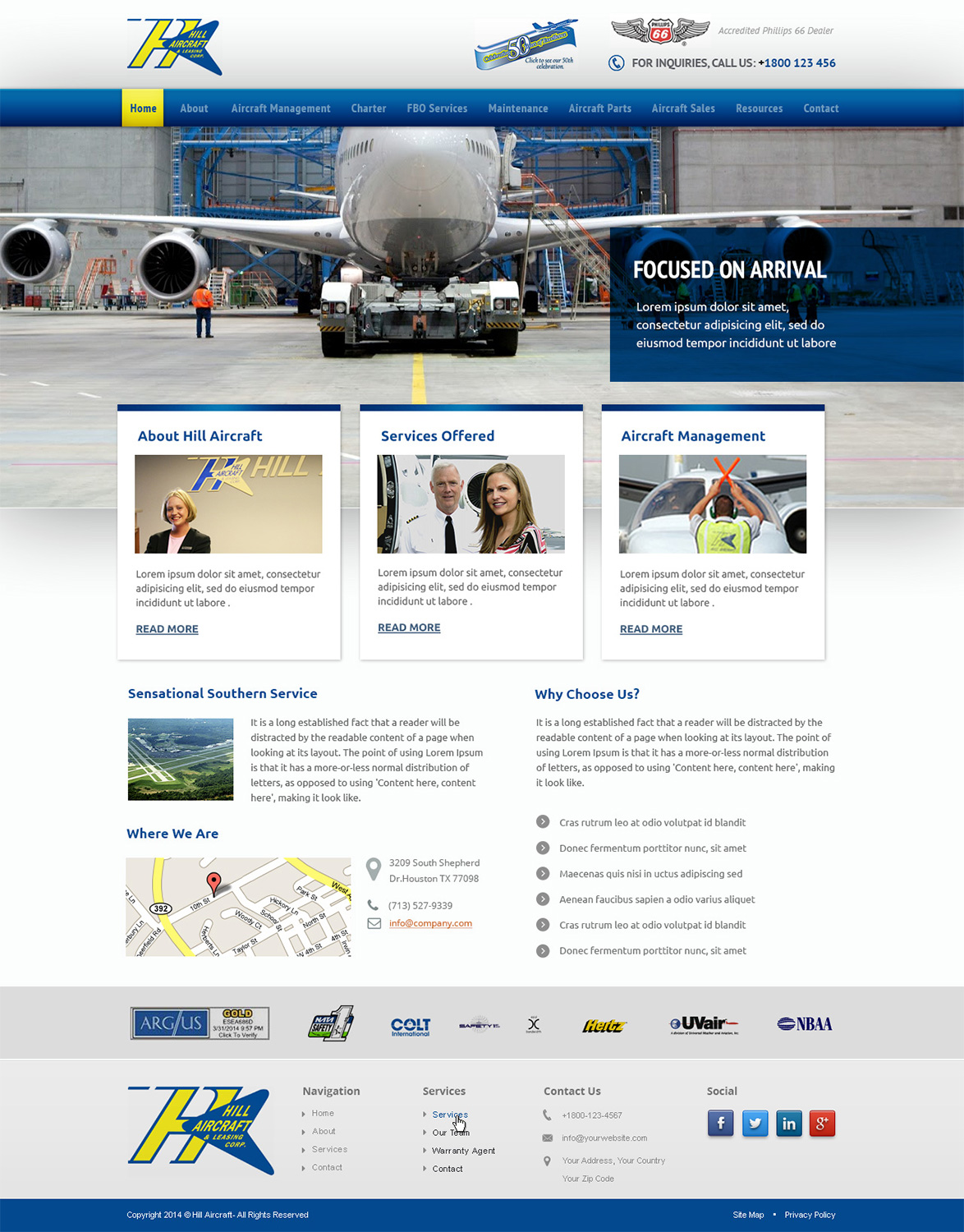 Landing Page Design by Emmanuel for Hill Aircraft | Design #3440420