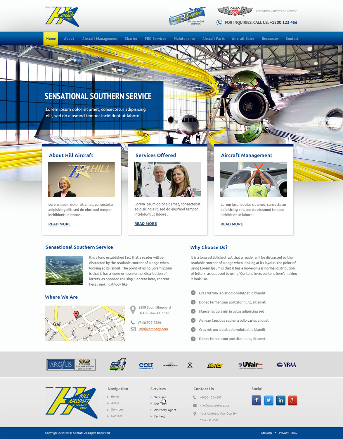 Diseño de Página de Aterrizaje por Emmanuel para Hill Aircraft | Diseño #3440509