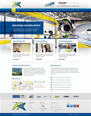 Landing Page-Design von Emmanuel für Hill Aircraft | Design: #3440509