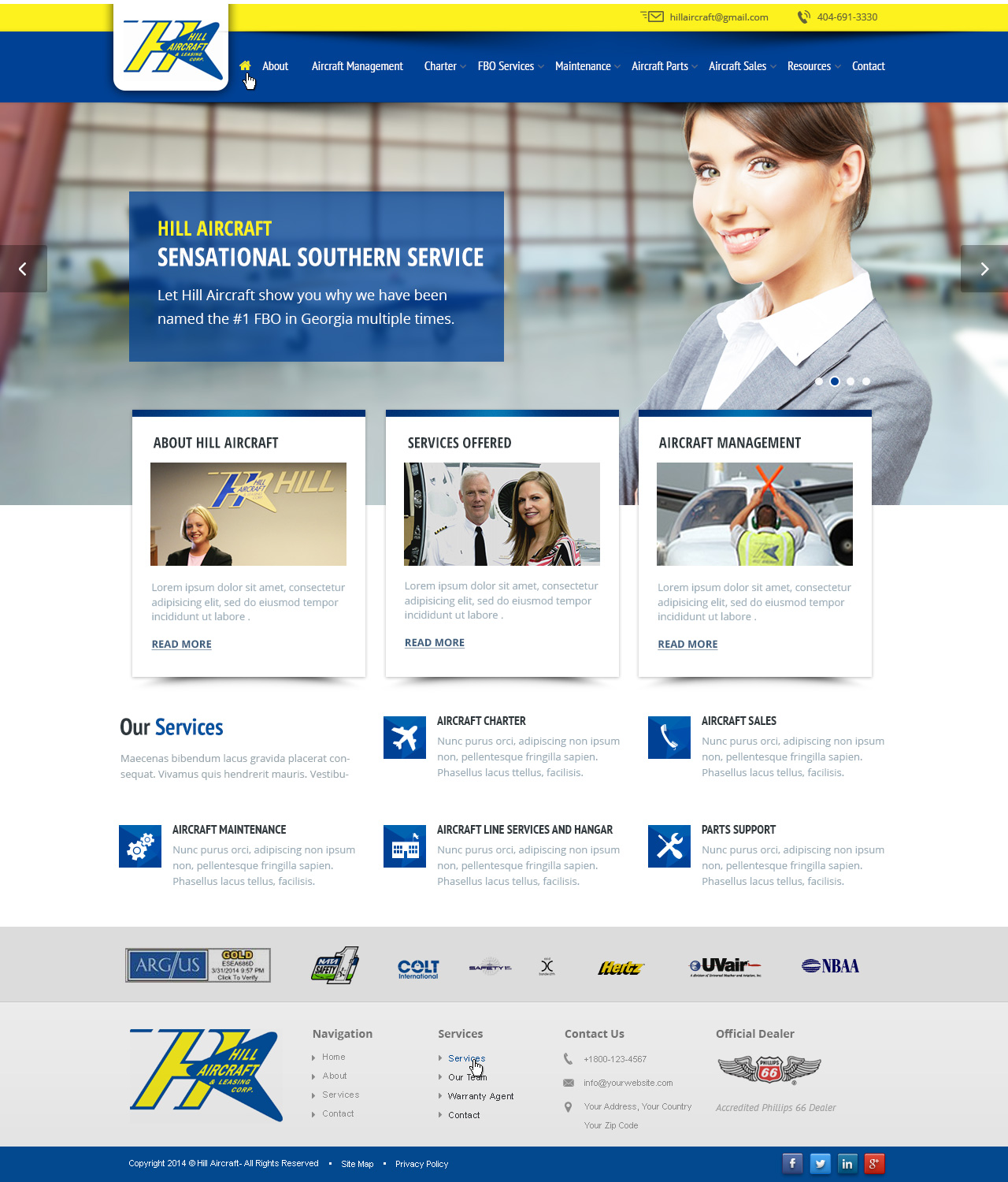 Landing Page Design by Emmanuel for Hill Aircraft | Design #3440980