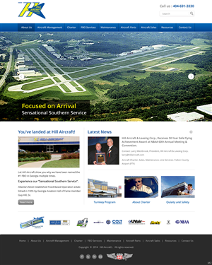 Landing Page-Design von pb für Hill Aircraft | Design: #3417597