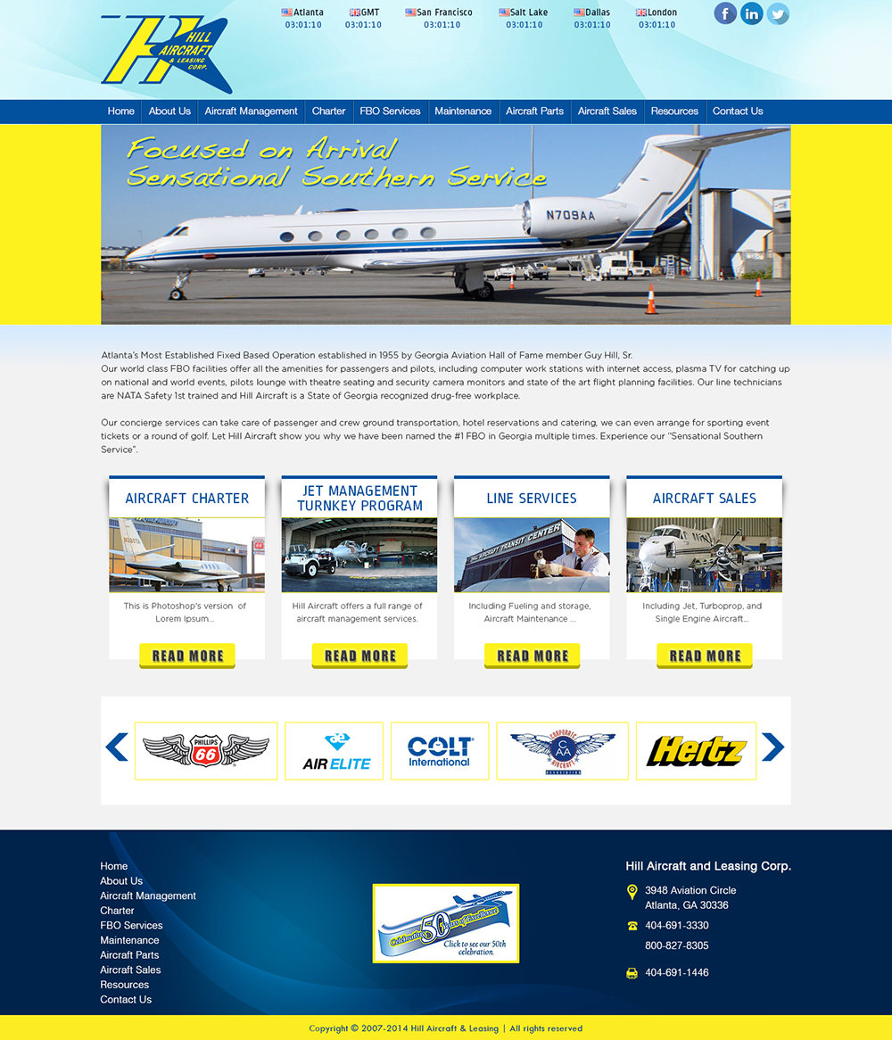 Landing Page-Design von Tanvir für Hill Aircraft | Design #3383045