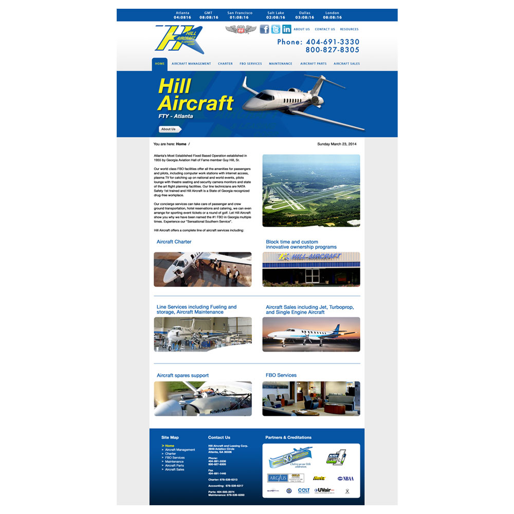 Landing Page-Design von MustardMike für Hill Aircraft | Design #3383562