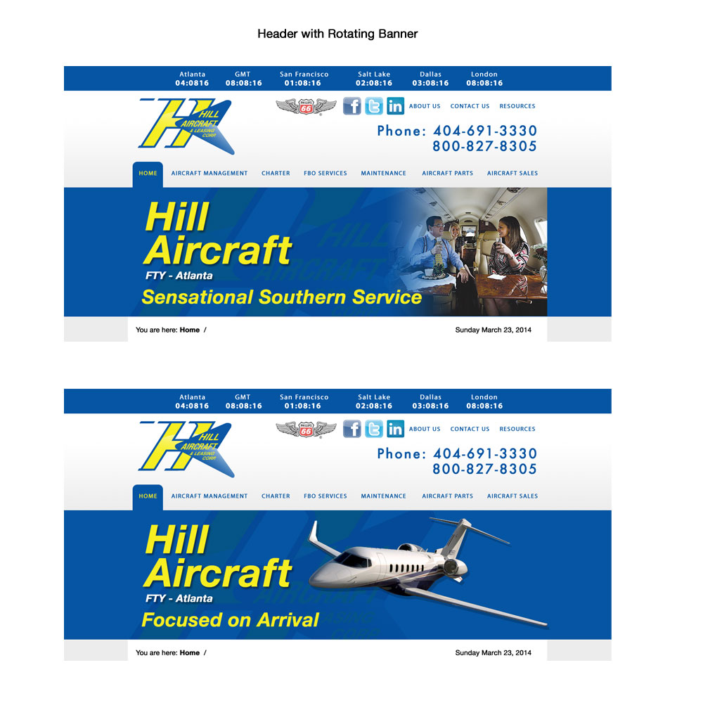 Landing Page-Design von MustardMike für Hill Aircraft | Design #3383615