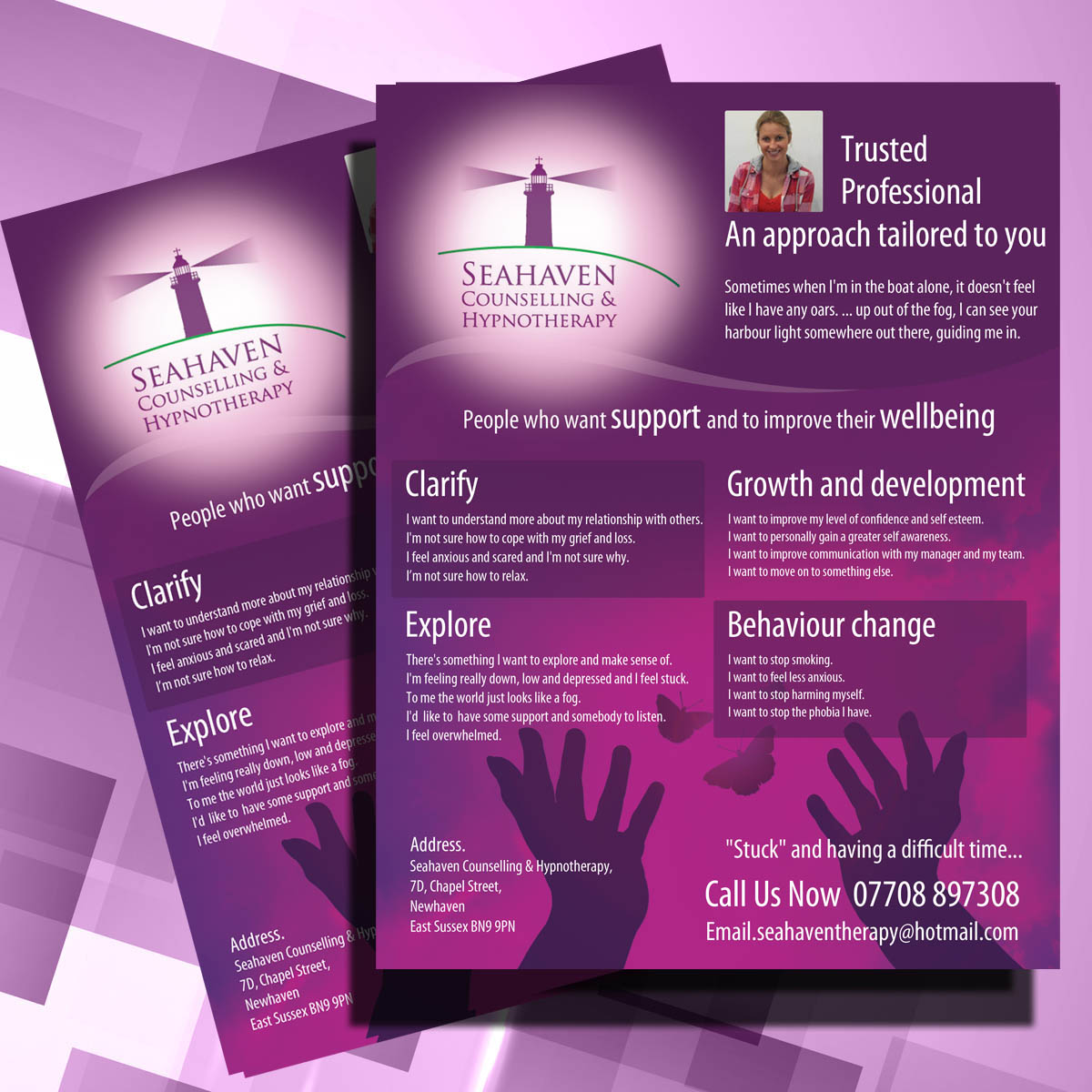 Flyer Design by uk for Seahaven Counselling & Hypnotherapy | Design #3394955