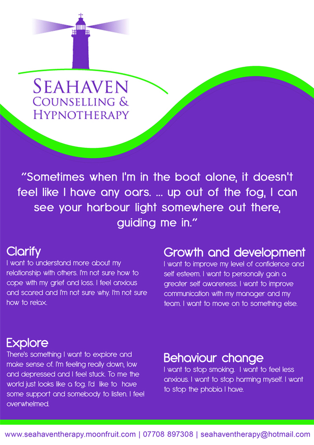 Flyer Design by DGraveling for Seahaven Counselling & Hypnotherapy | Design #3385760