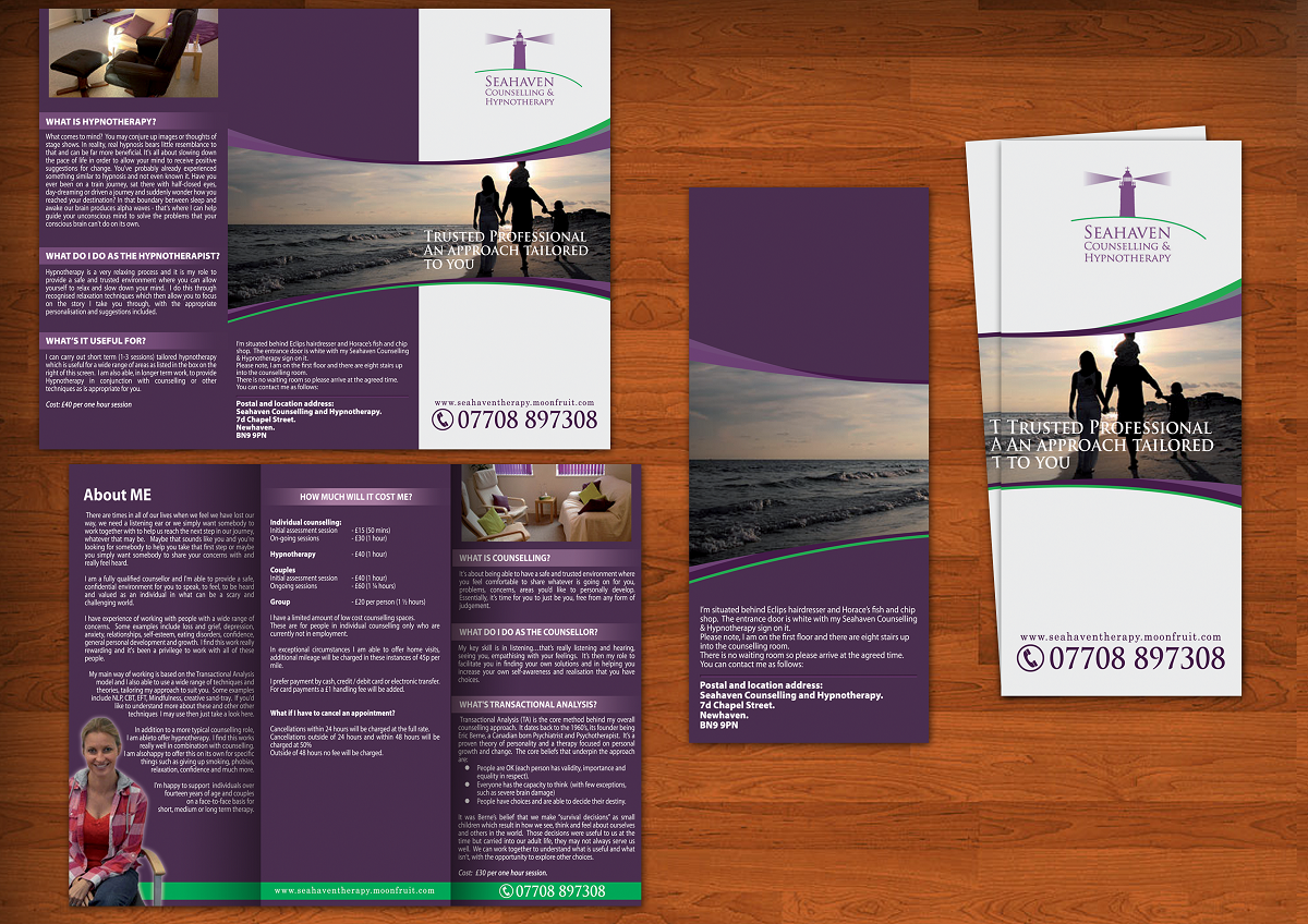 Flyer Design by yganess for Seahaven Counselling & Hypnotherapy | Design #3394606