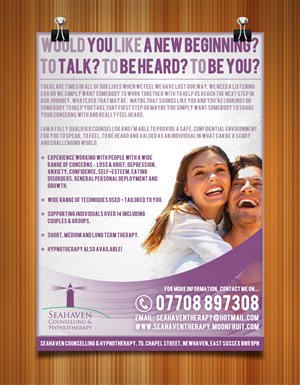 Flyer Design by NetRite-Design for Seahaven Counselling & Hypnotherapy | Design #3449419