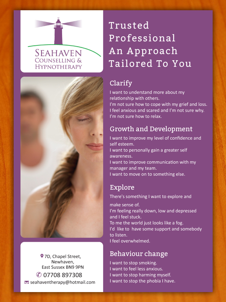 Flyer Design by Sbss for Seahaven Counselling & Hypnotherapy | Design #3426092