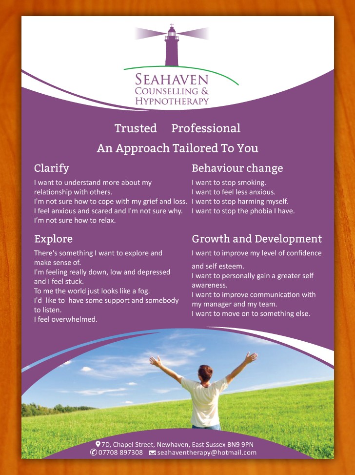 Flyer-Design von Sbss für Seahaven Counselling & Hypnotherapy | Design #3426099