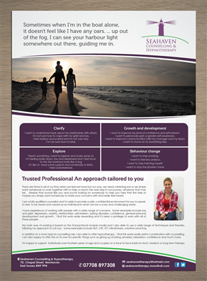 Flyer-Design von Sbss für Seahaven Counselling & Hypnotherapy | Design: #3443778