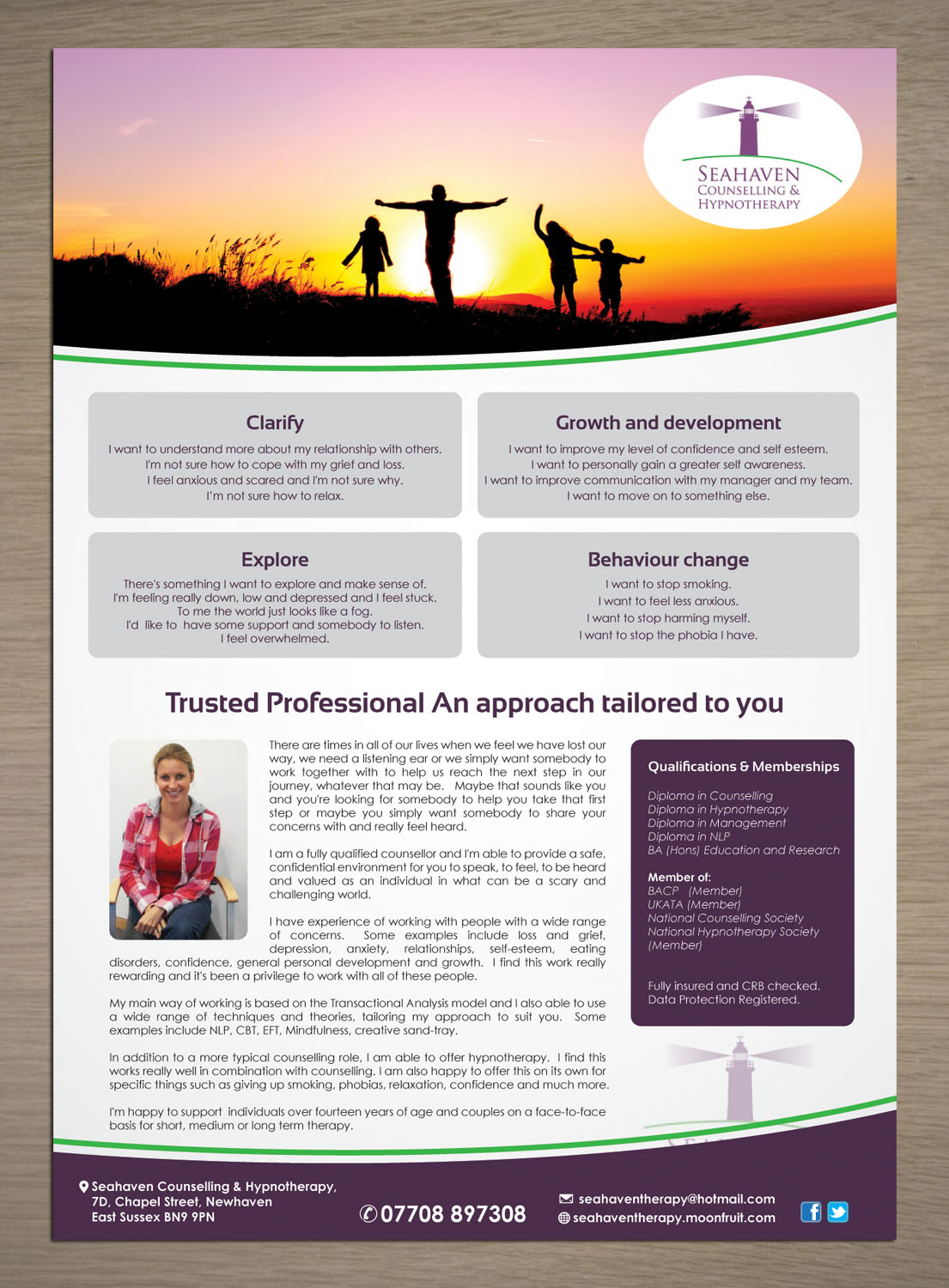 Flyer Design by Sbss for Seahaven Counselling & Hypnotherapy | Design #3443781